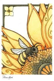 Black And White Striped Bee Uk Nouveau Bee Bee Art Art Bee Drawing