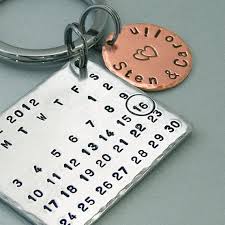 Calendar Key Ring Personalized Aluminum And Copper Key Etsy Boyfriend Gifts Personalised Calendar Keychain