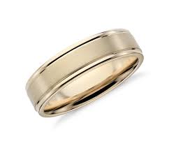 For Him Men S Brushed Inlay Wedding Ring Wedding Ring Mens Wedding Rings Yellow Gold Wedding Band Groom Ring