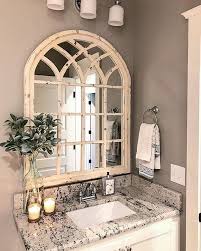 With kirkland's extensive collection of framed mirrors, you're sure to find one that matches both your style and your space. Kirkland S On Instagram This Bathroom Is Gorgeous Ladylouloveshome Used Our Sadie Arch Mirror In Her Bathroom For A Unique Look Bathroomdecor Homedeco
