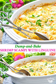 Shrimp Scampi Linguine Dump And Bake Recipe Baked Shrimp Scampi Baked Shrimp Shrimp Scampi