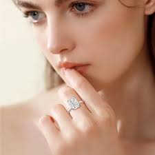 5CT Elongated Cushion Cut Engagement Ring S925 Sterling Silver NWT