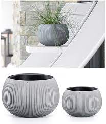 You also have to consider how much upkeep you're happy to do — wooden options might look lovely. Large 37cm Stone Concrete Effect Round Plant Plastic Pot Planter Outdoor Indoor Ebay