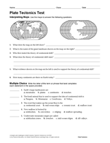 Plate tectonics exercise answers plate tectonics exercise answers menu. Plate Tectonics Test Earth Science Printable Grades 6 12 Teachervision