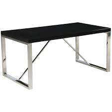 For those who are interested in metallic finishes, our brass furniture legs are by far the most sought after. Modern Mid Century Black Glossy Paint Wood Top Silver Chrome Steel Leg Base Rectangle Dining On Sale Overstock 16807966