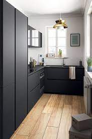 But matte black hardware is more than just elegant; So Streamlined Modern Black Kitchen Small Modern Kitchens Modern Kitchen Design