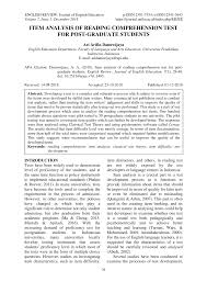 Kunci jawaban english for accounting revisi 2021contoh kunci jawaban revisi buku mandiri english on target kelas 11 kurikulum 2013. Pdf Item Analysis Of Reading Comprehension Test For Post Graduate Students
