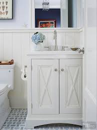 Pebble tile in the shower creates a beachy effect in this small white bathroom by cynthia hayes, an interior designer based in providence, rhode island. Beach Bathroom Decor Better Homes Gardens