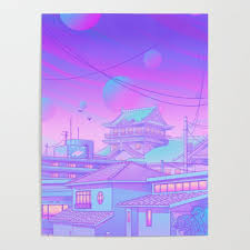 Just browse through our collection of more than 50 hight resolution wallpapers and download them for free for your desktop or phone. Twilight Castle Poster By Elora Pautrat 18 X 24 In 2021 Anime Scenery Wallpaper Anime Background Vaporwave Wallpaper