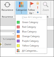 Image result for microsoft outlook categories