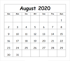 Kalender juni bis september 2021 zum ausdrucken. August 2020 Druckbare Kalender Zum Ausdrucken Pdf