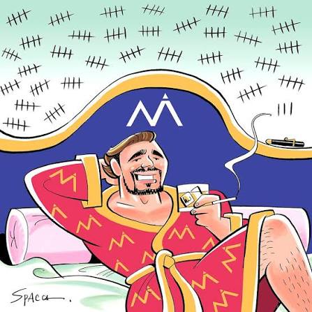 Os segredos da Suíte Master. Charge de João Spacca para a newsletter desta segunda-feira (9). #meio #charge #bancomaster #vorcaro