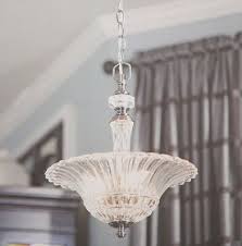Allen Roth Colfax 3 Light Pendant Polished Pewter Crytal Glass Shade Lighting 152 15 Picclick Uk