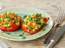 Gefullte Paprika Mit Curry Reis Rezept Curryreis Gesunde Vegetarische Rezepte Einfache Gerichte