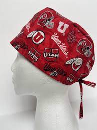 Utah Utes Surgical Cap With Buttons Surgical Cap Men Scrub Etsy Scrub Caps Women Scrub Hats Dental Caps
