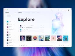 Music Player Aqua Desktop Web App Design Minimalist Web Design Music Players