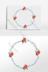 Hand Painted Round Red Flower Border Material Pikbest Graphic Elements Cartoon Flower Border Red Flowers Hand Painted