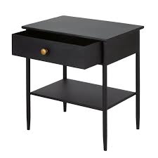 Table De Chevet 1 Tiroir En Metal Noir Mat St Antoine Maisons Du Monde In 2020 Bedside Table Metal Nightstand Black Metal Bedside Table