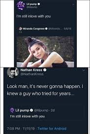 We did not find results for: I M Still Inlove With You Miranda Cosgrove Miranda Nathan Kress Look Man It S Never Gonna Happen I Knew A Guy Who Tried For Years Re Lil Pump Lilpump I M