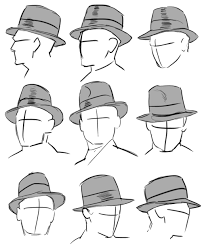 A Little Reference On Fedoras Head Angles Edit Source Hat Drawing Drawing Reference Drawing Poses