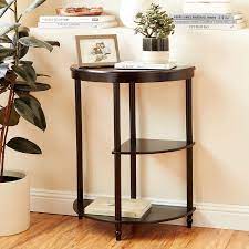 Shop our best selection of unfinished console tables to reflect your style and inspire your home. Amazon Com Half Circle Entryway Console Table Small Semi Round Table With 3 Open Shelves Half Moon Table For Hallway With Sleek Modern Unique Design Cherry Kitchen Dining