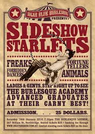 Free 24/7 creative advice · handcrafted in usa Carnival Sideshow Freaks Poster Sideshow Starlets Show On This Saturday Vintage Circus Posters Circus Poster Vintage Circus