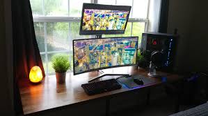 Pc Gaming Streaming Setup Ikea Countertop Used As A Tabletop