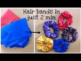 How To Make Hair Rubber Band At Home Hair Scrunchine Tutorial Diy Hair Band From Old Clothes Youtube Hair Bands Diy Hair Rubber Bands Hair Ties Diy