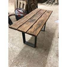 Gartentische aus holz passen besonders gut in einen naturnahen garten und eine grüne umgebung. Baumscheibe Tischplatte Tisch Bohlen Eigenbau Eiche Altholz 195x100x3 5cm