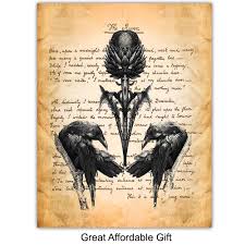 Whether you go for canvas wall art, metal decor or vinyl wall decals, there's an abundance of pieces that speak to you at walmart, where you'll find gorgeous artwork at everyday low prices. The Raven Poem Wall Art Decor Set Rustic Vintage Crow Home Decoration For Living Room Gothic Edgar Allan Poe Bedroom Office Goth 8x10 Creepy Unframed Haeckel Posters Cool Gift Bathroom