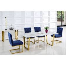 The blue is the same as shown online. Cameron Dining Room Set W Navy Chairs By Meridian Furniture Furniturepick