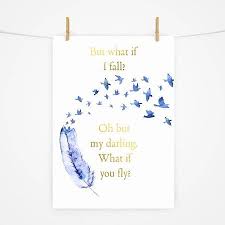 Wall Art Print Erin Hansins But What If I Fall Watercolor Etsy Canvas Art Quotes Feather Quotes Feather Art