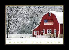 Patriotic Barn Holiday Greeting Cards The Office Gal Corporate Holiday Cards Business Greeting Cards Greeting Card Collection