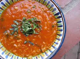 Julia Child S Mediterranean Tomato Rice Soup With Basil And Leeks Tomato Rice Tomato Rice Soup Tomato Basil Soup Recipe