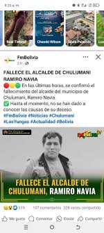 Fallece el alcalde municipal de Chulumani “Ramiro Navia Avendaño”