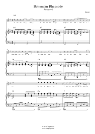 Quarter, half, and whole rests are among the most common.* Piano Sheet Music Bohemian Rhapsody Advanced Level Solo Piano Queen