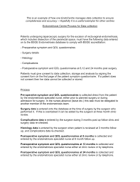 I knew i could not let mr. This Is An Example Of How One Endocentre Manages Data Collection