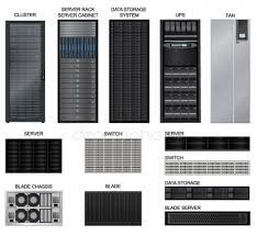 Data Center Icon Set Server Room Equipment Row Of Network Server Isolated