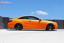 Bright Matte Orange Mercedes Benz E Coupe Riding On Black Hre Wheels Www Sportscarguru Com Benz E My Ride Coupe