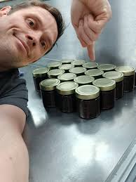 We had an amazing opportunity to have some training with the brilliant  @angharadtps last week. Will spent the day in the kitchen learning how to  make a Branston-style pickle and we're really