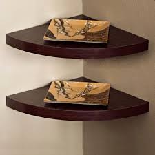 Whether you're dying to show off your book collection, or you just want a place to put some knick knacks, floating corner shelves solve the problem with grace and ease. Set Of 2 11 5 X 1 5 Radial Floating Corner Shelves Brown Danya B Target