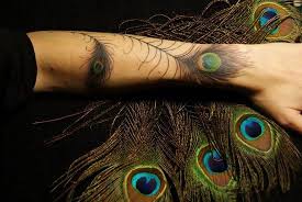 Peacock And Flowers Sleeve Tattoo Home Arm Tattoos Realistic Peacock Feather Tattoo On Arm Flowers Peacock Realistic Sleeve Tattoo Tattoos Clothes
