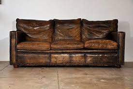 Rising Objects Vintage Leather Sofa Distressed Leather Couch Custom Leather Sofa