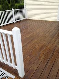 Shocking Pressure Treated Wood Decking And White Painted Trim New England Pict For How To Clean Stain A Deck Popular Styles Outdoor Deck Deck Paint Deck Colors