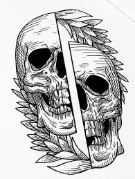 I love these gorgeous designs because they are truly one of a kind. Thisnthat Badass Drawings Skull Art Woodcut Tattoo