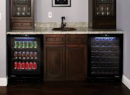 Bar with wine fridge opening. Element By Vinotemp Wine And Beverage Cooler In Home Bar Traditional Home Bar Los Angeles By Vinotemp Houzz Ie