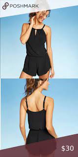 Black Swim Romper High Neck Swim Rompers Romper Swimsuit