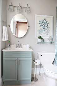 Alexander kamachkin elegant bathroom design for industries. Office Bathroom Reveal Bower Power Blue Bathroom Vanity Small Half Baths Office Bathroom