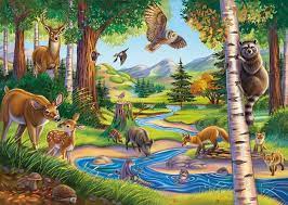 Beautiful forest drawing with animals. Forest Animals Anne Wertheim Animal Illustration Painting Animal Wallpaper
