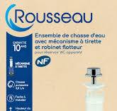 Edouard Rousseau - Ensemble Mécanisme de Chasse d’Eau à Tirette + Robinet  Flotteur pour Réservoir WC Apparent - Chasse Puissante 3,5 L/sec - Clapet  ...